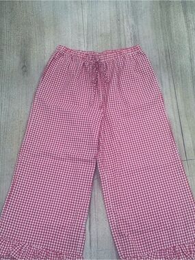 Vine & Love Red Gingham Straight-Leg Pants
